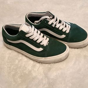 Green old skool waterproof vans